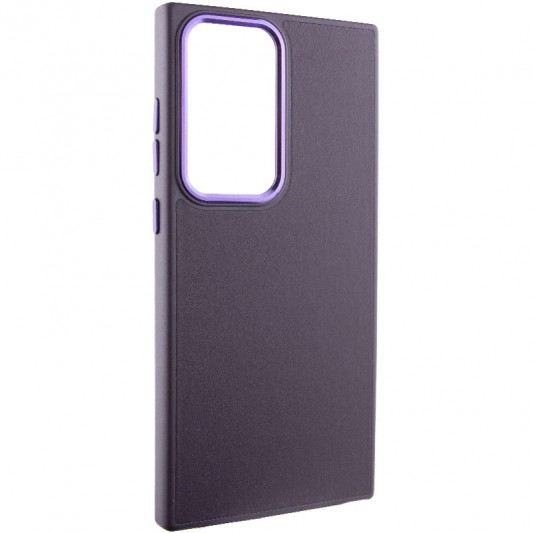 Кожаный чехол Bonbon Leather Metal Style для Samsung Galaxy S23 Ultra Фиолетовый / Dark Purple - изображение 1