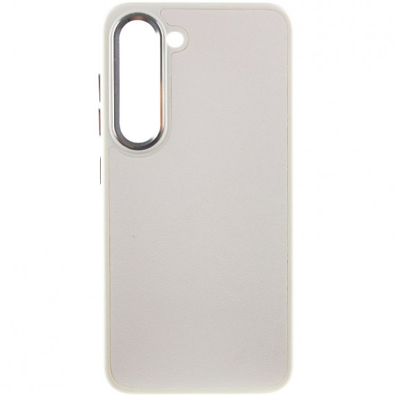 Кожаный чехол Bonbon Leather Metal Style для Samsung Galaxy S23+, Белый / White