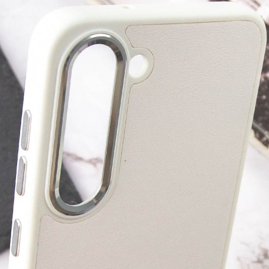 Кожаный чехол Bonbon Leather Metal Style для Samsung Galaxy S23+ Белый / White - изображение 4