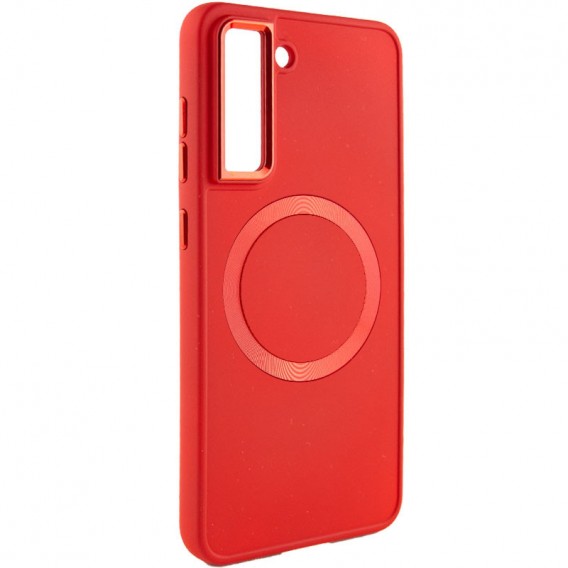 TPU чехол Bonbon Metal Style with MagSafe для Samsung Galaxy S22, Красный / Red