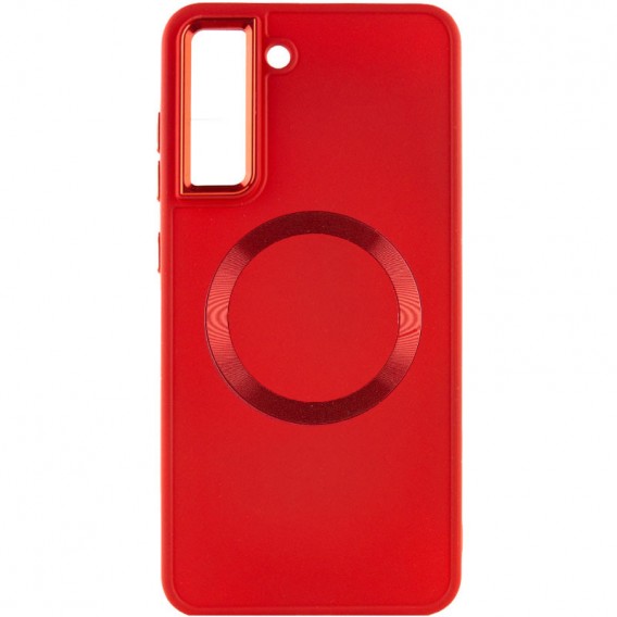 TPU чехол Bonbon Metal Style with MagSafe для Samsung Galaxy S22, Красный / Red