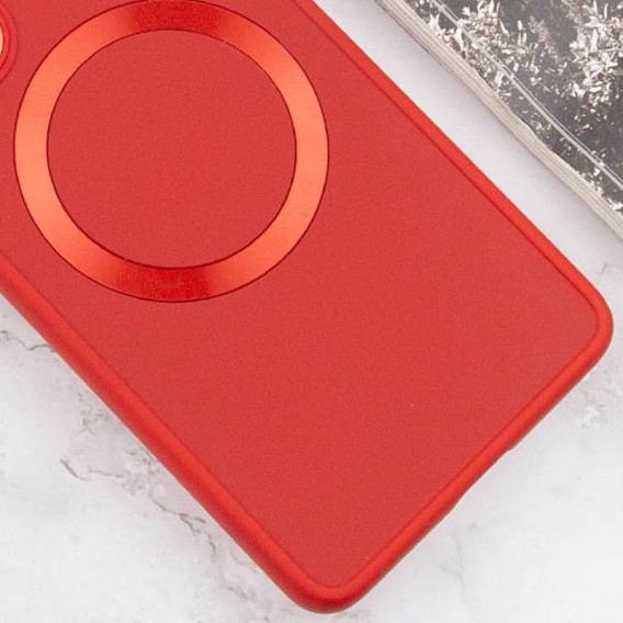 TPU чехол Bonbon Metal Style with MagSafe для Samsung Galaxy S22, Красный / Red