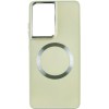 TPU чехол Bonbon Metal Style with MagSafe для Samsung Galaxy S22 Ultra, Белый / White
