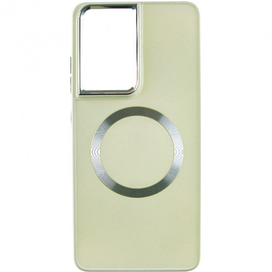 TPU чехол Bonbon Metal Style with MagSafe для Samsung Galaxy S22 Ultra Белый / White - изображение 1