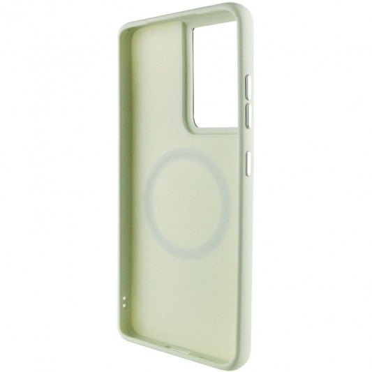 TPU чехол Bonbon Metal Style with MagSafe для Samsung Galaxy S22 Ultra Белый / White - изображение 2