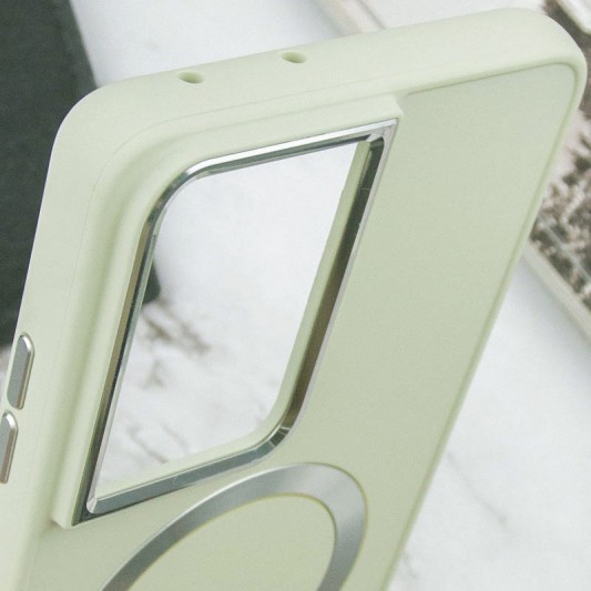 TPU чехол Bonbon Metal Style with MagSafe для Samsung Galaxy S22 Ultra Белый / White - изображение 5
