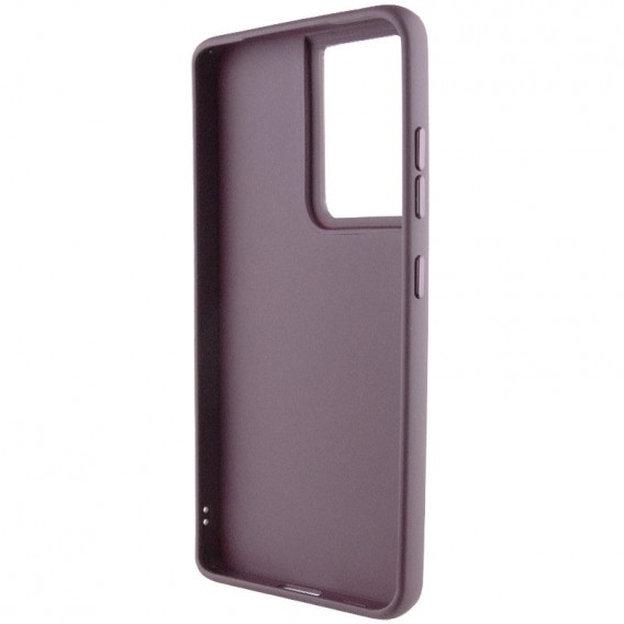 TPU чохол Bonbon Metal Style with MagSafe для Samsung Galaxy S22 Ultra, Бордовий / Plum