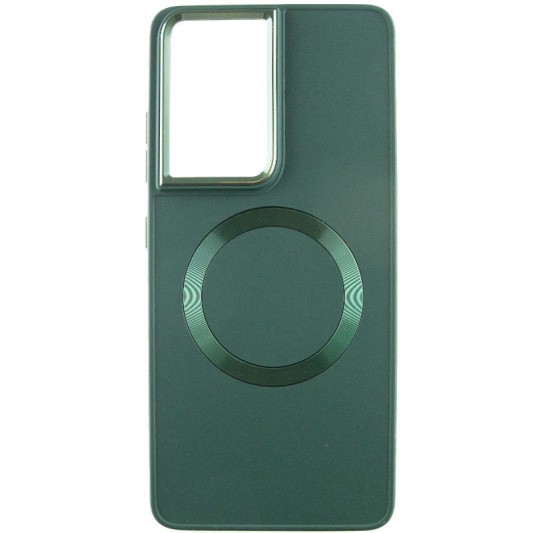 TPU чехол Bonbon Metal Style with MagSafe для Samsung Galaxy S22 Ultra Зеленый / Army Green - изображение 1