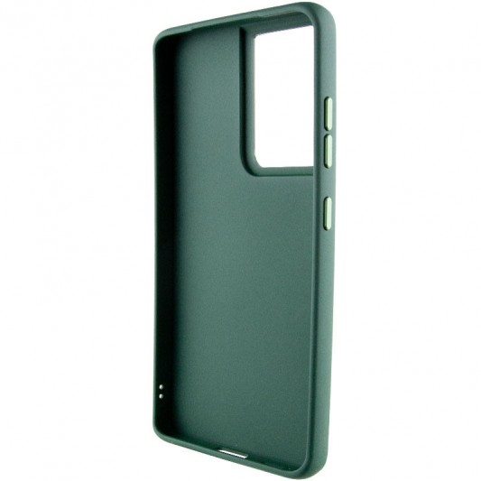 TPU чехол Bonbon Metal Style with MagSafe для Samsung Galaxy S22 Ultra Зеленый / Army Green - изображение 2