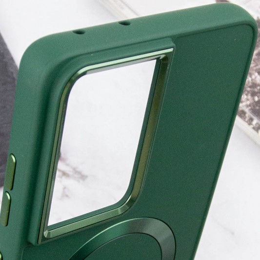 TPU чехол Bonbon Metal Style with MagSafe для Samsung Galaxy S22 Ultra Зеленый / Army Green - изображение 4