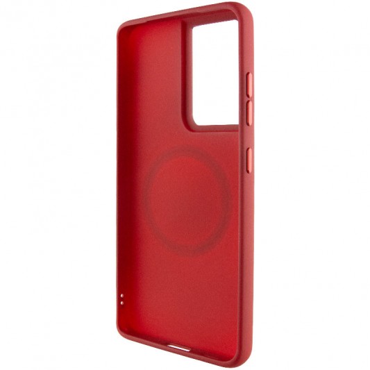 TPU чехол Bonbon Metal Style with MagSafe для Samsung Galaxy S22 Ultra Красный / Red - изображение 2