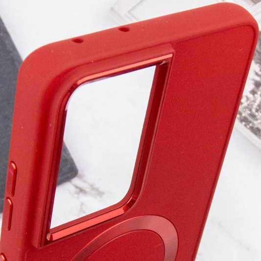 TPU чехол Bonbon Metal Style with MagSafe для Samsung Galaxy S22 Ultra Красный / Red - изображение 4