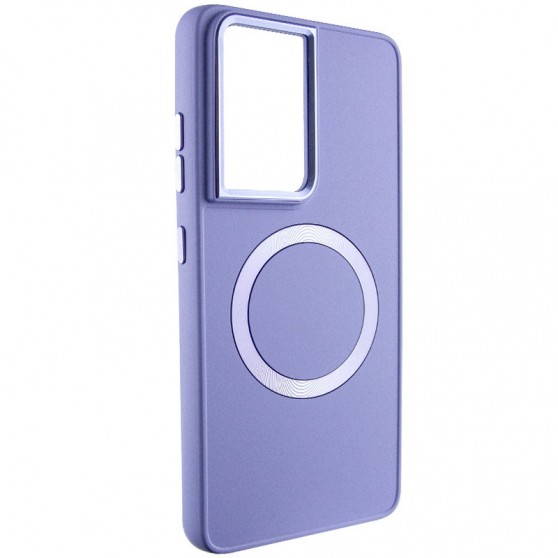 TPU чехол Bonbon Metal Style with MagSafe для Samsung Galaxy S22 Ultra Сиреневый / Dasheen