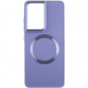 TPU чехол Bonbon Metal Style with MagSafe для Samsung Galaxy S22 Ultra, Сиреневый / Dasheen