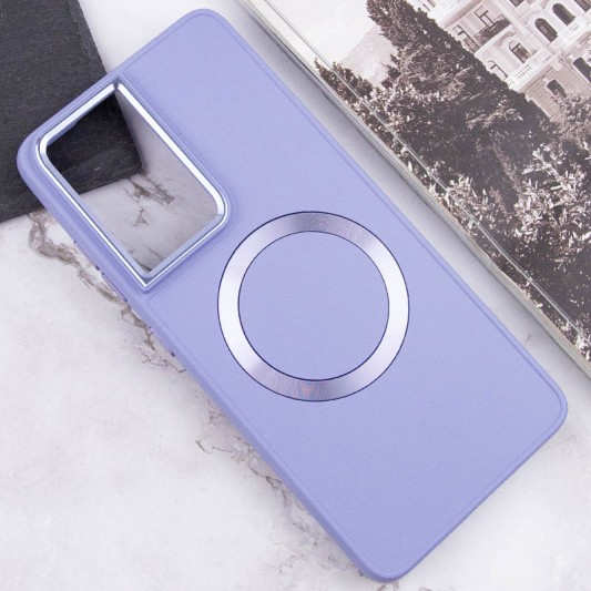 TPU чехол Bonbon Metal Style with MagSafe для Samsung Galaxy S22 Ultra Сиреневый / Dasheen - изображение 3