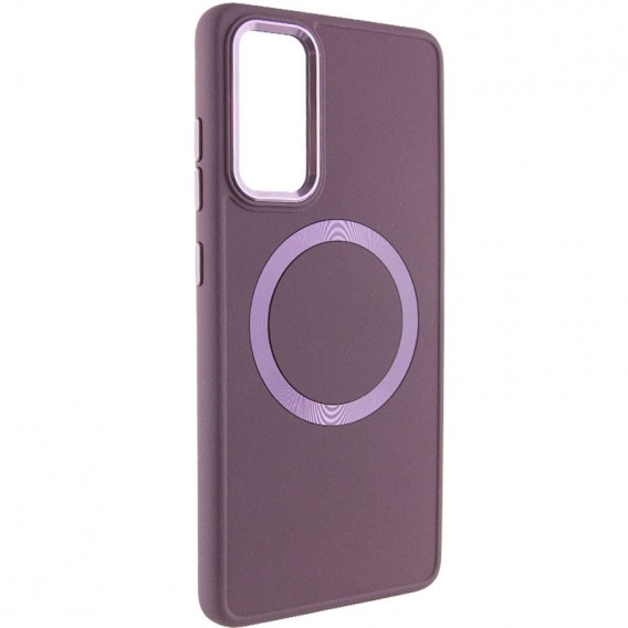 TPU чохол Bonbon Metal Style with MagSafe для Samsung Galaxy S23, Бордовий / Plum