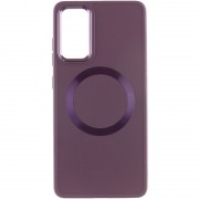 TPU чохол Bonbon Metal Style with MagSafe для Samsung Galaxy S23, Бордовий / Plum
