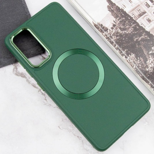 TPU чохол Bonbon Metal Style with MagSafe для Samsung Galaxy S23 Зелений / Army Green - зображення 3 