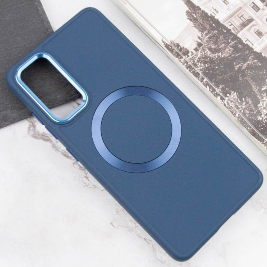 TPU чохол Bonbon Metal Style with MagSafe для Samsung Galaxy S23 Синій / Cosmos Blue - зображення 3 