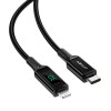 Шнур для Айфона Acefast MFI C6-01 USB-C to Lightning zinc alloy digital display braided (1m), Black