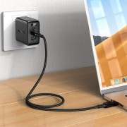 Шнур для Айфона Acefast MFI C6-01 USB-C to Lightning zinc alloy digital display braided (1m), Чорний