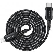 Шнур для фону Acefast MFI C4-01 USB-C to Lightning aluminum alloy (1.8m), Black