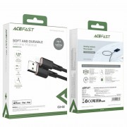 Шнур для Айфона Acefast MFI C2-02 USB-A to Lightning zinc alloy silicone (1m), Black