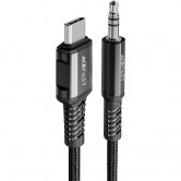 Аудіо кабель Aux Acefast C1-08 (Type-C to AUX 3.5mm) (1m) Black Аудіо кабель Aux Acefast C1-08 (Type-C to AUX 3.5mm) (1m) Black