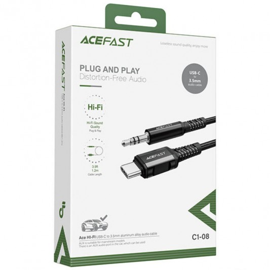 Перехідник Acefast C1-08 USB-C to 3.5mm aluminum alloy, Black - зображення 4 