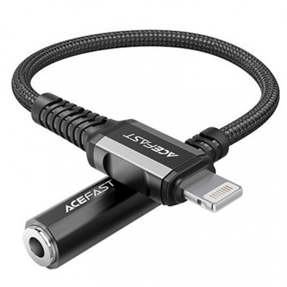 Переходник Acefast MFI C1-05 Lightning to 3.5mm aluminum alloy, Black