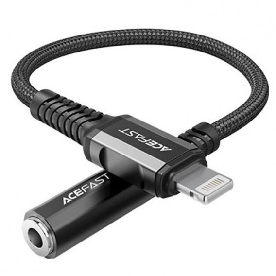 Перехідник Acefast MFI C1-05 Lightning to 3.5mm aluminium alloy, Black