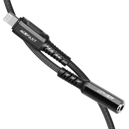 Перехідник Acefast MFI C1-05 Lightning to 3.5mm aluminium alloy, Black - зображення 1 