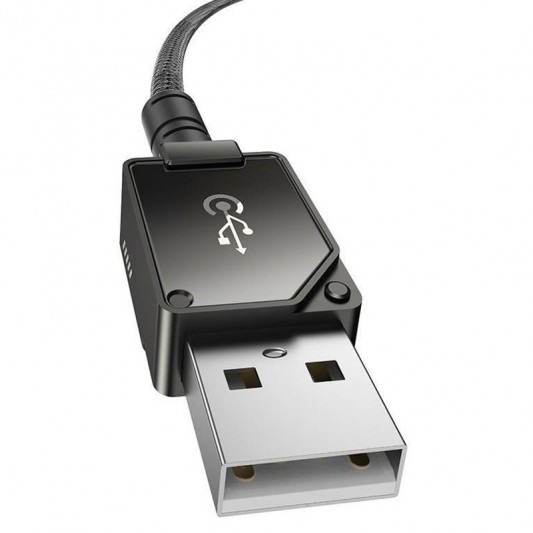 Дата кабель Baseus Unbreakable Series Fast Charging USB to Lightning 2.4A 1m (P10355802111-0) Black - изображение 4