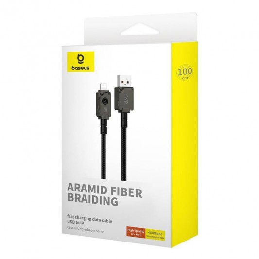 Дата кабель Baseus Unbreakable Series Fast Charging USB to Lightning 2.4A 1m (P10355802111-0) Black - изображение 5