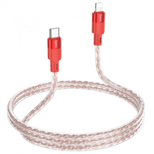 Дата кабель Hoco X99 Crystal Junction PD 27W Type-C to Lightning (1m) Red - изображение 3