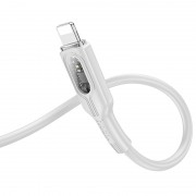 Провод для Айфона Hoco U120 Transparent explore intelligent power-off PD 27W Type-C to Lightning (1.2m), Gray