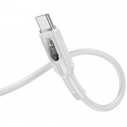 USB кабель Hoco U120 Transparent explore intelligent power-off PD 60W Type-C to Type-C (1.2m), Gray