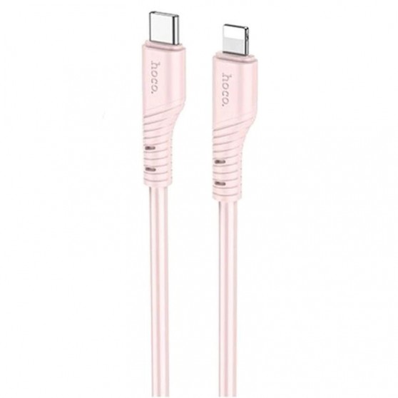 Дата кабель Hoco X97 Crystal color Type-C to Lightning 20W (1m) Light pink