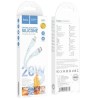 Шнур для Айфона Hoco X97 Crystal color Type-C to Lightning 20W (1m), Light blue