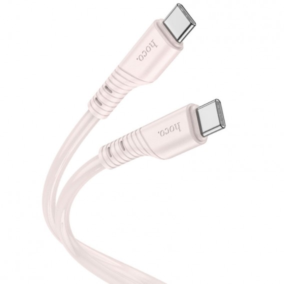 USB кабель Hoco X97 Crystal color Type-C to Type-C 60W (1m), Light pink