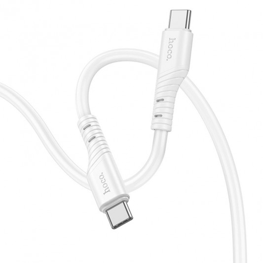 Дата кабель Hoco X97 Crystal color Type-C to Type-C 60W (1m) White - зображення 1 