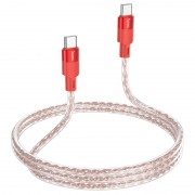 USB кабель Hoco X99 Crystal Junction Type-C to Type-C 60W (1.2m), Червоний