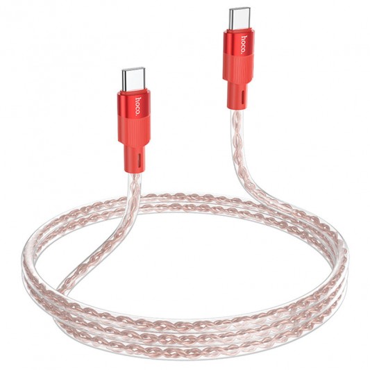 Дата кабель Hoco X99 Crystal Junction Type-C to Type-C 60W (1m) Red - зображення 2 