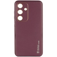 Шкіряний чохол Xshield для Samsung Galaxy S23 FE Бордовий / Plum Red