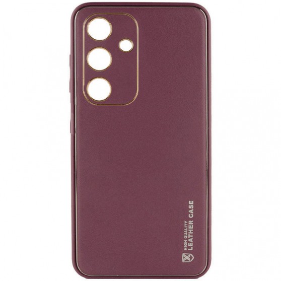 Шкіряний чохол Xshield для Samsung Galaxy S23 FE Бордовий / Plum Red