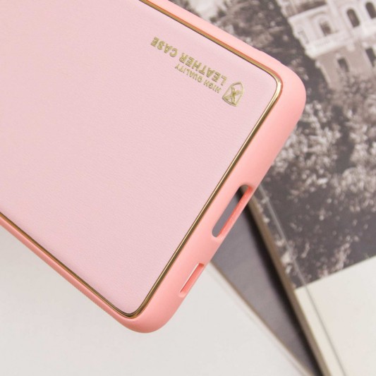 Кожаный чехол Xshield для Samsung Galaxy S21 Ultra Розовый / Pink - изображение 5