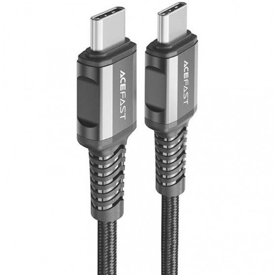 Дата кабель Acefast C1-09 USB-C to USB-C PD240W 40Gbps USB 4 aluminum alloy (1m) Black / Gray