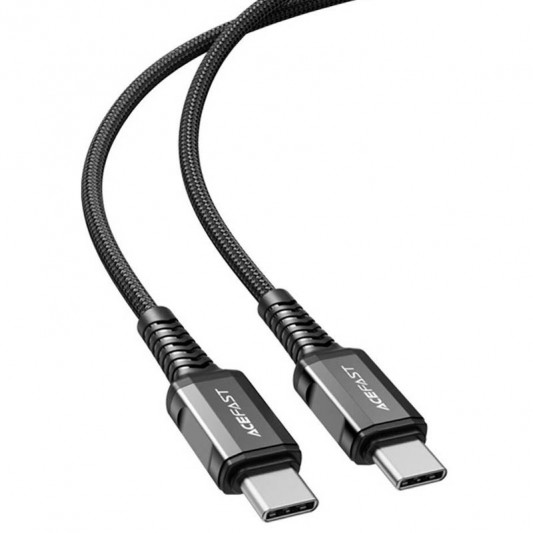 Дата кабель Acefast C1-09 USB-C to USB-C PD240W 40Gbps USB 4 aluminum alloy (1m) Black / Gray - зображення 1 
