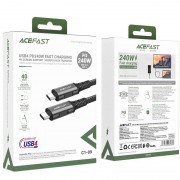 USB кабель Acefast C1-09 USB-C to USB-C PD240W 40Gbps USB 4 aluminum alloy, Чорний