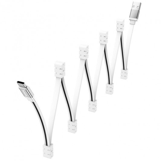 Дата кабель Hoco U103 Magnetic Absorption USB to Type-C (1m) White - зображення 1 